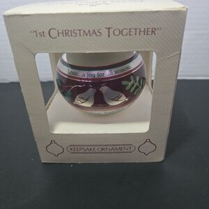 Hallmark Keepsake Glass Ornament 1st Christmas Together 1984